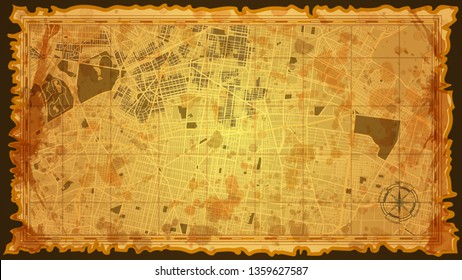Design Vintage Map City Mexico