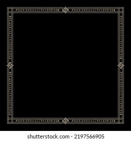 Design in vintage, retro style. Frame in the Old Norse Celtic style, isolated on white, vector illustration