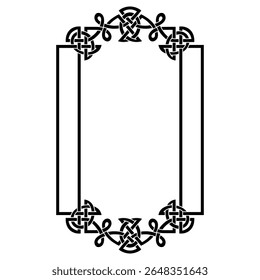 Design in vintage, retro style. Frame in the Old Norse Celtic style, isolated on white, vector illustration