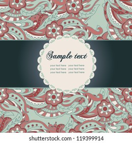 design in vintage style  with abstract floral background