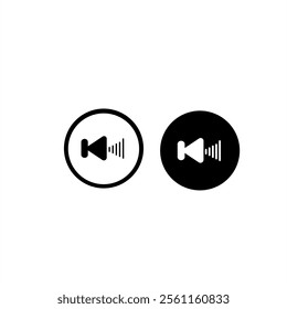 Design of volume up and down buttons inside circles with black and white colors
