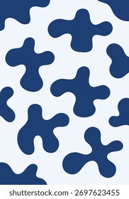 Design de parede arte blob azul água abstrata