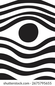 Design de linha de arte de parede olho psicodélico