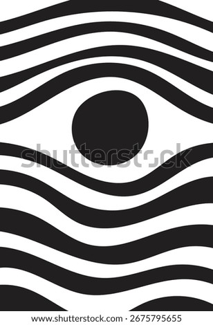 Design wall art line psychedelic eye