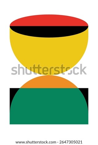 Design wall art sand clock bauhaus vibrant bold