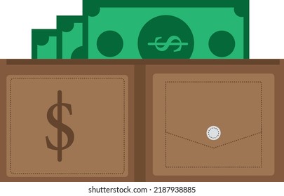 Design a wallet icon, we look professional with banknotes