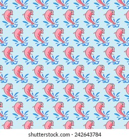 design wallpaper background of pink dolphin vector