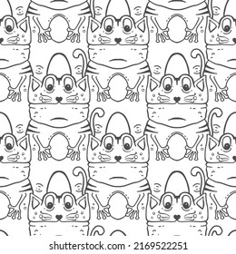Diseño de papel pintado, papel envolvente, fondo, tela. La imagen de criaturas fantasmas. El fondo del vector es transparente.