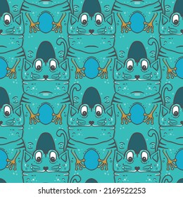Design for wallpaper, wrapping paper, background, fabric.The image of fantasy creatures. Vector seamless background.