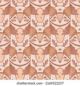 Design for wallpaper, wrapping paper, background, fabric.The image of fantasy creatures. Vector seamless background.