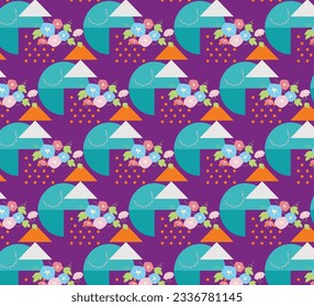 Design for wallpaper, wrapping paper, background, fabric. Vector seamless pattern with decorative climbing flowers.vector illustration background crafted for textile or print
