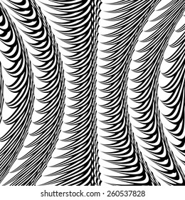 Design warped monochrome vertical pattern. Abstract textured background. Vector art 