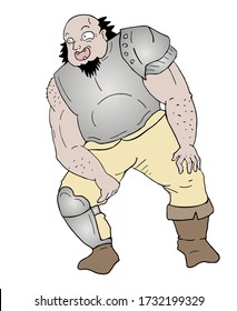 Design of warrior man with armor