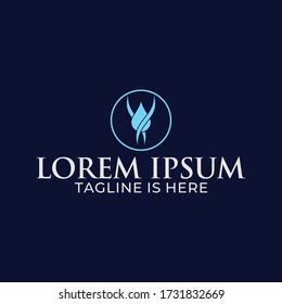 Design a water drop logo inside a circle.