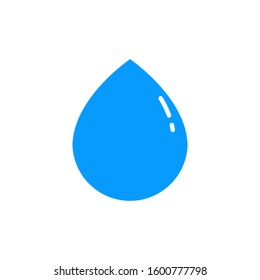 The design of the water droplets is blue, using a flat design style