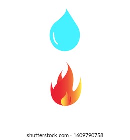Design water and fire vector 