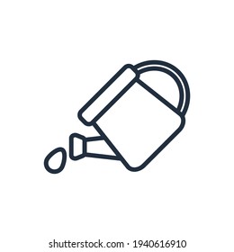 The design of the watering can spring outline icon vector illustration, this vector is suitable for icons, logos, illustrations, stickers, books, covers, etc.