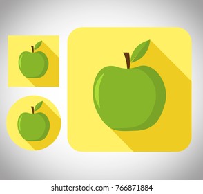 the design of a watermelon flat icon with a shadow, and a set.