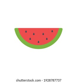 The design of the watermelon fruit and vegetables flat icon vector illustration, this vector is suitable for icons, logos, illustrations, stickers, books, covers, etc.
