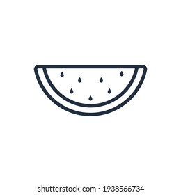 The design of the watermelon fruit and vegetables outline icon vector illustration, this vector is suitable for icons, logos, illustrations, stickers, books, covers, etc.