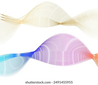 Design Wave Color Lines, geometric lines for Spa, Yoga, Relaxation, Wellness, Organic, Eco business. For Banner, Web-design, Brochure, Package, Visualization, Poster. Icon, Logo, and Background 