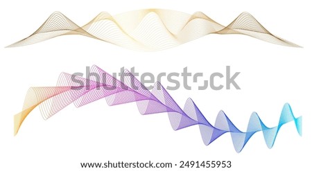 Design Wave Color Lines, geometric lines for Spa, Yoga, Relaxation, Wellness, Organic, Eco business. For Banner, Web-design, Brochure, Package, Visualization, Poster. Icon, Logo, and Background 