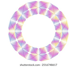 Elementos de design. Onda de muitas linhas cintilantes. Forma ondulada de brilho de círculo abstrato em um plano de fundo branco isolado. Ilustração de vetor EPS 10 art deco estilo para convite de casamento