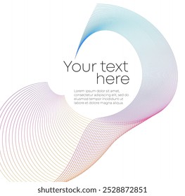 Design wave lines for Cosmetics, Skincare, Beauty, Spa, Wellness for Banner, Web-design, Brochure, package. Background made of Circular Dots, Lines, and Spirals. Holyday