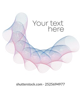 Design wave lines elements, Ring circle Background made of Circular Dots, Lines, and Spirals for Cosmetics, Medical, Skincare, Organic, Wellness brending. Icon, Logo