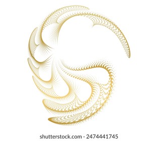 Design Wave Lines for Jewelry, Fashion, Wedding, Beauty, Home Decor for Web-design, Banner, Presentation, package. Circular Dots, Lines, Spirals. For Brochure, Presentation, Background, Visualization