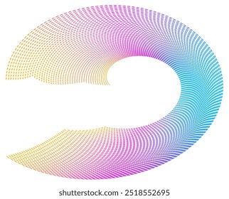 Elementos de diseño. Ola de muchas líneas púrpuras círculo anillo. Vertical Abstractas rayas onduladas sobre fondo blanco aislado. Ilustración vectorial EPS 10