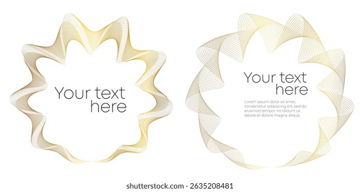 Design Wave Lines, spiral geometric for Colorful Glowing Abstract Frame for Gift Cards, Holiday Invitations, Celebration Posters, and Festive Event Branding. For Banner, Web-design, Brochure, Package