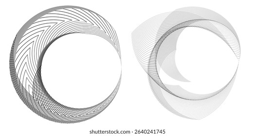 Design Wave Lines, spiral geometric. For Banner, Web-design, Brochure, Package. Icon, Logo, and Background made of Circular Lines.  Wellness, Relaxation, Healthy Lifestyle, Fitness business