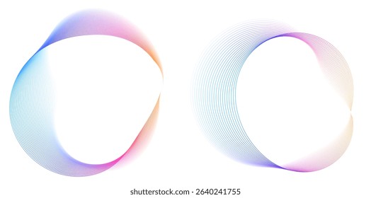Design Wave Lines, spiral geometric. For Banner, Web-design, Brochure, Package. Icon, Logo, and Background made of Circular Lines. Cosmetics, Skincare, Beauty, Spa, Wellness, Relaxation business