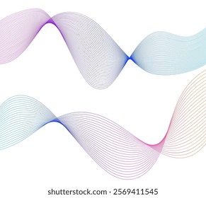 Design wave lines for Yoga, Wellness, Relaxation, Healthy Lifestyle, Organic for Web-design, Presentation, Banner. Background Soft Flowing Lines, spirals and wavelines Patterns for Peaceful Vibe