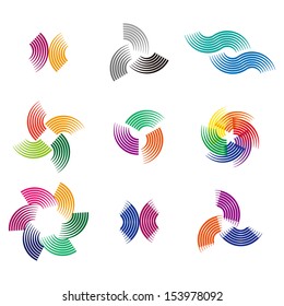 Design wave logo element. Abstract water vector template set. 