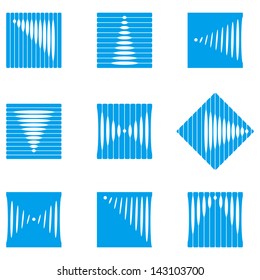 Design wave square vector logo template. Rectangular, rhombus icon set. You can use in the construction, factories, communications, electronics, or creative design concepts