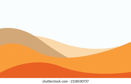 A design with waves in orange shades and white copy space