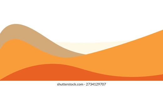 Un diseño con ondas en tonos naranjas y espacio de copia en blanco