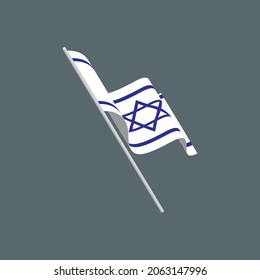 Design of the waving Israel flag. Vector illustrations