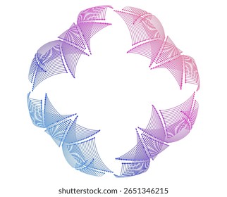 Design Wavy Lines, spiral geometric for Textile Design, Flowing Lines, Fashion, Home Decor business. For Banner, Web-design, Brochure, Package. Icon, Logo, and Background framemade of Circular Lines