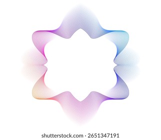 Design linhas onduladas, espiral geométrica para joias, moda, beleza, negócios de bem-estar. Para banner, web-design, folheto, pacote. Quadro Ícone, Logotipo e Plano de Fundo de Linha Circular. Curva do quadro