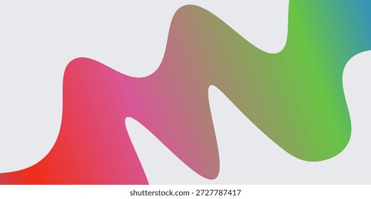 Forma ondulada de design com cores de gradiente em fundo branco. Arco-íris