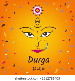 Design de um banner web, modelo de cartão de convite, cartaz para feliz durga puja festival.Indian Navaratri Festival.Vetor