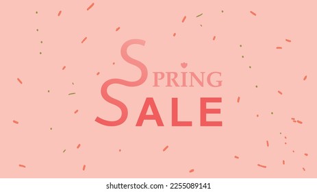 Diseño de una plantilla de banner web para la venta de primavera. Ilustración vectorial rosa pastel. El texto está aislado en segundo plano.
