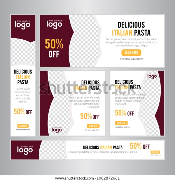 Design Web Banners Different Standard Sizes Stock Vector (Royalty Free