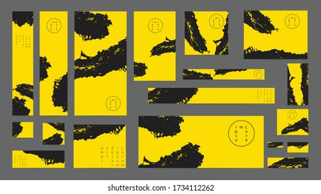 Design Web banners standard sizes. Set of templates banner buttons for design. Vector illustration