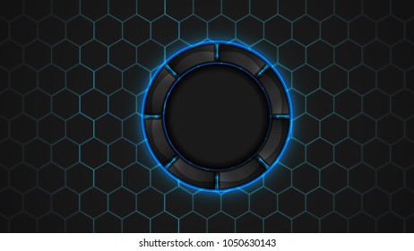 design web button with hexagon background