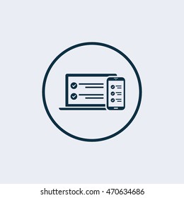Design for web- computer screen, smartphone, tablet icons set