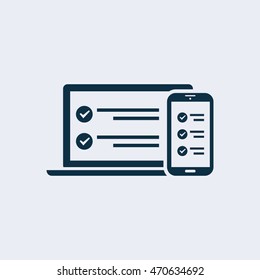 Design for web- computer screen, smartphone, tablet icons set